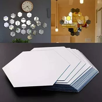 Oglinda Decorative Acrilica Design Hexagon Silver M Size 1 bucata