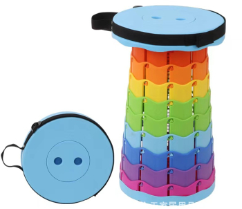 Scaun Pliabil pentru Camping Reglabil si Portabil Multicolor cu Maner si Curea 