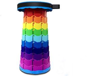 Scaun telescopic pliabil pentru camping si pescuit eBA® portabil sustinere 150 kg Multicolor 45 x 25 cm