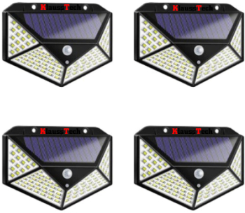 Set 4 Lampi Solare Klausstech Senzor De Miscare Incorporat Diverse Moduri De Functionare Consum Redus De Energie Negru 