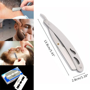 Set Brici profesional pentru barbierit si ras capilar brici din otel inoxidabil + lama de rezerva 