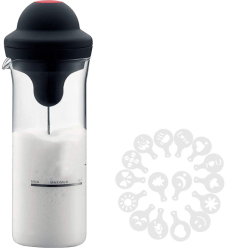 Spumator electric de lapte WELUOT 450 ml portabil capete de agitare duble Negru 