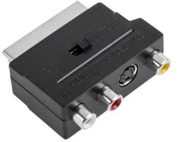 Adaptor EUROSCART tata - 3x RCA mama + SVHS mama + comutator in/out ZLA0352 