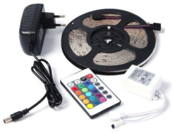 Banda Klausstech Led Rgb Decorativa De Camera Lungime De 5 Metri 3 Culori 5 Moduri De Iluminare Flexibila Tensiune De Alimentare 12 V 