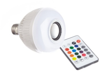 Bec Klausstech muzical inteligent LED cu lumini colorate cu Bluetooth si telecomanda 