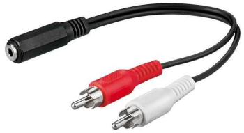 Cablu adaptor audio stereo Jack 3.5 mm mama la 2x RCA tata 20cm 