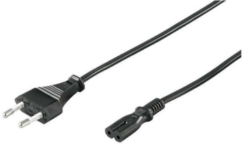 Cablu alimentare Euro la tip 2 pini 1.5m 2x0.75mm2 CUPRU 2.5A 250V negru 