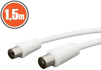 Cablu COAXIAL tata - COAXIAL mama 1.5m alb 20112 