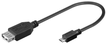 Cablu USB - micro USB 2.0 OTG 0.2m negru 