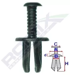 Clips Fixare Fiat/lancia/alfa Romeo - Negru Set 10 Buc