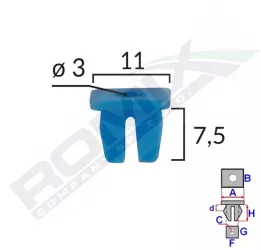 Clips Fixare Pentru Grup Vag/ Citroen/ Fiat/ Alfa - Albastru Set 25 Buc 
