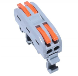 Conector 2+2 cu sina portocaliu pentru cablu maxim 4 mm 