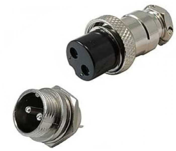 Conector MICROFON MARE 2 Pini set Mama+Tata 20 mm 