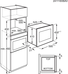 Cuptor cu microunde incorporabil TouchOpen AEG MBE2658DEM cu functie microunde/grill Negru/inox tratat antiamprenta 