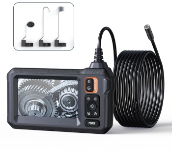 Endoscop Industrial Digital 4.3& IPS LCD 1080P 8mm IP67 Cablu Semi-rigid 5M Accesorii Multiple Baterie 2000mAh Incarcare USB-C 