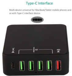 Incarcator retea max. 8A 5x USB USB QC3.0 +USB TYPE C si power 