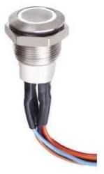 Intrerupator buton SW1 OFF- ON fara retinere metal 12mm 12-24V LED albastru 