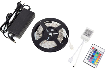 Kit Banda Led Klausstech Rgb 5050 60led/m Transformator 5a Telecomanda 17 Taste 5 Metri 