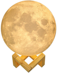 Lampa De Veghe Klausstech Aspect Luna 20 Cm Portabila Design Ergonomic Usor De Folosit Suport Din Lemn 