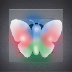 Lumina de veghe model fluture multicolor 7 LED 1W 240V 72x53x25 mm Phenom 