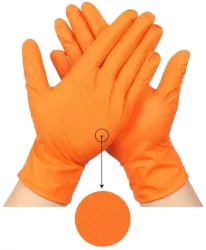 Manusi din nitril orange 100 bucati marime L TOOLHUB 