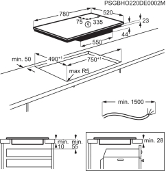 Plita cu inductie Electrolux Y82IS453 700 SenseBoil 80 cm Negru 