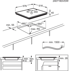 Plita vitroceramica Electrolux EHF6240XXK 60 cm Negru 