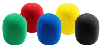 Set 5 bureti de microfon rosu galben verde albastru 75x60mm negru BM-5 