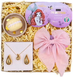 Set Cadou entuziasm - Agrafa Par Funda Roz 12cm - Bomba de baie macarons - Colier din otel inoxidabil - Cercei din otel inoxidabil - Masca 