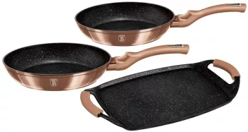 Set placa grill si 2 tigai marmorate Berlinger Haus BH/1669 