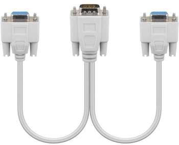 Splitter VGA 15 pini tata la 2x VGA mama 15 pini crem 