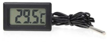 Termometru LCD + sonda alimentare 1.5V 2 baterii LR44 