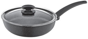 Tigaie aluminiu cu capac Zilan negru 28 cm strat granit 