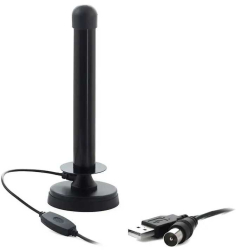 Antena omnidirectionala VHF UHF DVB-T 26dB 47-870 MHz USB /RF cablu 4m 70 baza x 195mm ANT0358 