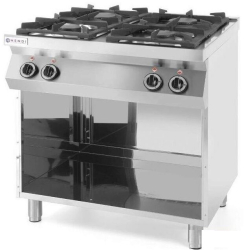 Aragaz profesional pe gaz Hendi Kitchen Line cu 4 arzatoare fara cuptor 800x700x H 900 mm 