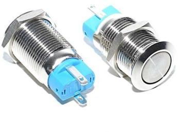 Buton antivandal OFF/ON 3A/250VAC cu retinere 12mm metal 