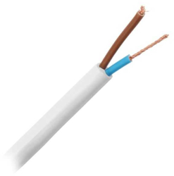 Cablu electric H05VV-F sectiune 2x1mm2 rotund dublu izolat alb pret la 1m PS-1221 