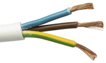 Cablu electric MYYM H05VV-F cupru 3x1.5mm alb rotund 3500W 16A 
