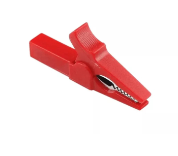 Clip crocodil izolat lungime 55mm pentru fixare mufa banana 4mm rosu GBC 18.7537.10 