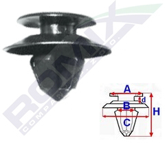 Clips Tapiterie Pentru Mercedes 8.1X13.2Mm - Negru Set 10 Buc 