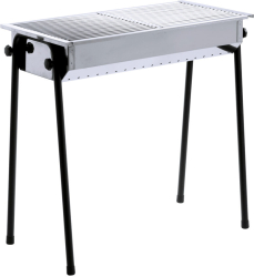Gratar carbuni Hendi Patio inox cu 2 gratare x 34.5x34.5 cm fiecare dimensiuni exterioare 77x38x84 cm 