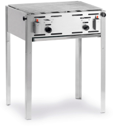 Gratar profesional pe gaz Hendi Master Maxi cadru inox 11.6 kW incluse gratar cromat tava emailata 59x48 cm furtun gaz regulator pres 