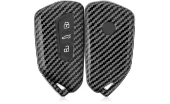Husa pentru cheie auto Kwmobile compatibila cu VW Golf 8 negru carbon - RESIGILAT 