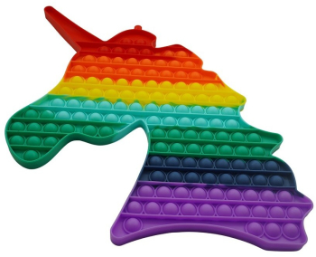 Jucarie antistres din silicon Pop it now forma Unicorn multicolor urias 