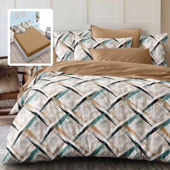 Lenjerie De Pat Finet 6 Piese Cearceaf Pat Cu Elastic Cearceaf Pilota 200X230 2 Fete Perna 50X70 2 Fete Perna 70X70 Extra Hf6P214 