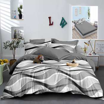 Lenjerie De Pat Finet 6 Piese Cearceaf Pat Cu Elastic Cearceaf Pilota 200X230 2 Fete Perna 50X70 2 Fete Perna 70X70 Extra Hf6P237 