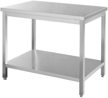 Masa de lucru cu polita inox AISI 430 Hendi 1200x700x H 850 mm blat de lucru si polita inferioara ranforsate 