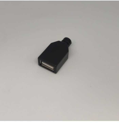 Mufa USB 2.0 TIP A mama pe cablu carcasa plastic negru 