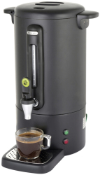 Percolator pentru bauturi fierbinti 13 litri inox negru mat termostat 0-100 gr C 1650 W Concept Line Hendi 357x380x h 502 mm 