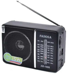 Radio FM/MW/SW1/SW2 antena telescopica rotativa FADEGA AR-1688 549 